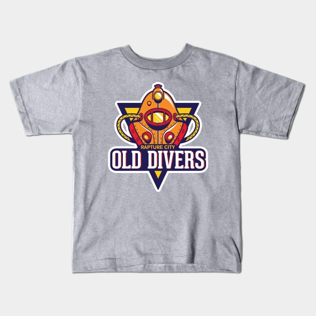 Old Divers Kids T-Shirt by Capi_Tanaka